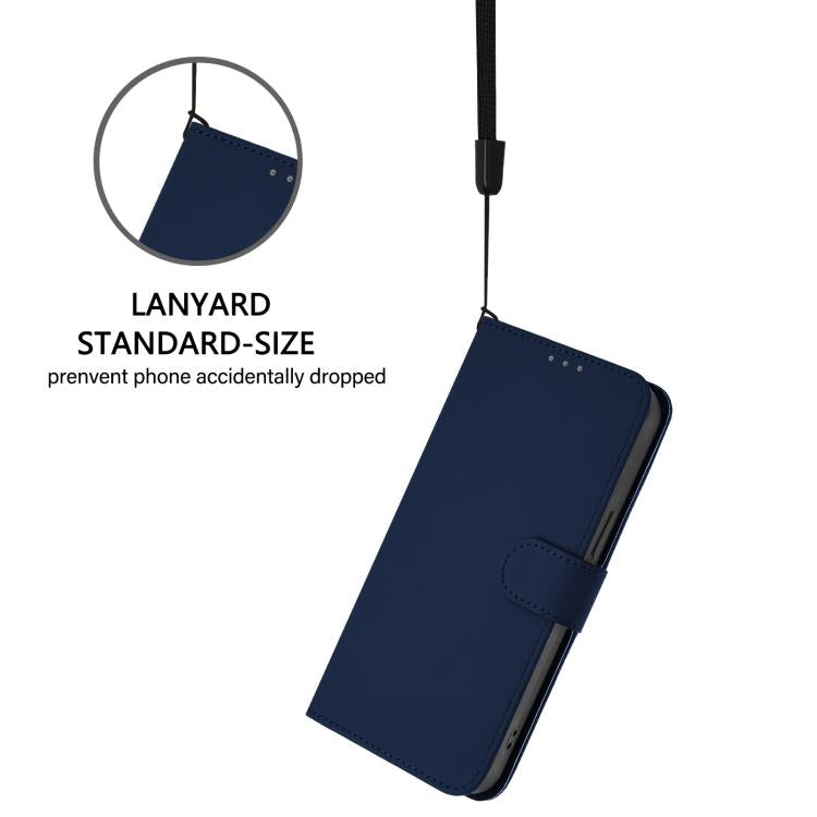Funda de cuero con textura de piel y cordón para Infinix GT 30 Pro (azul marino)