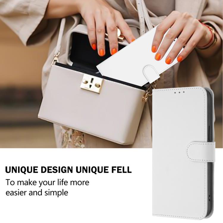 Funda de cuero con textura de piel y cordón para Infinix GT 30 Pro (blanco)
