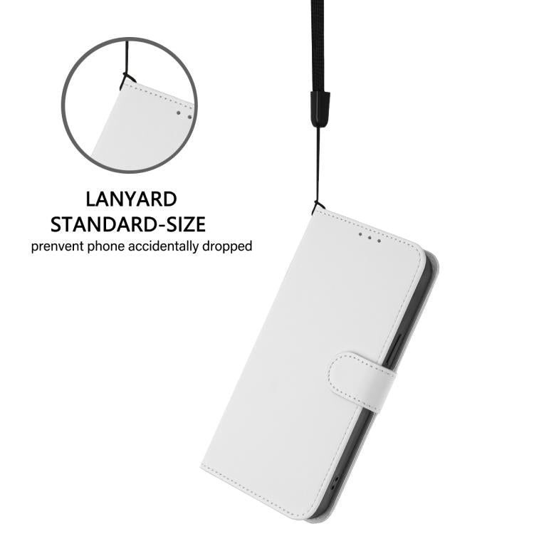 Funda de cuero con textura de piel y cordón para Infinix GT 30 Pro (blanco)