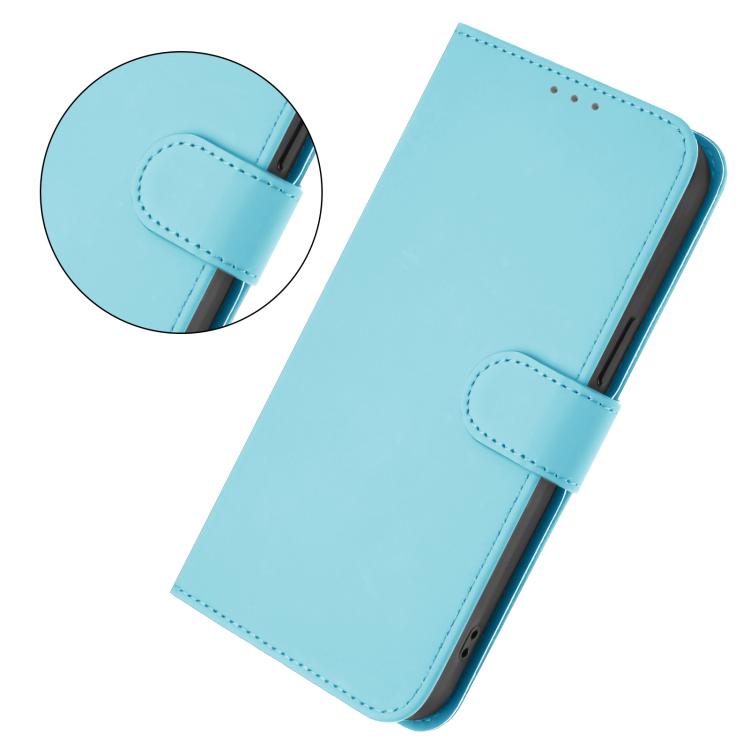 Funda de cuero con textura de piel y cordón para Infinix GT 30 Pro (azul cielo)