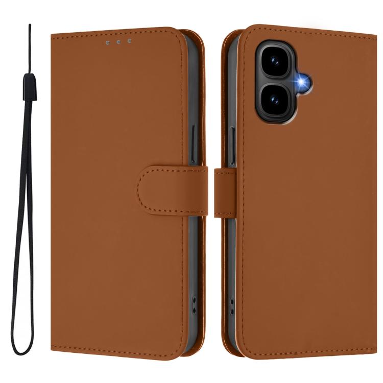 Funda de cuero con textura de piel y cordón para Infinix Smart 10 4G (marrón)