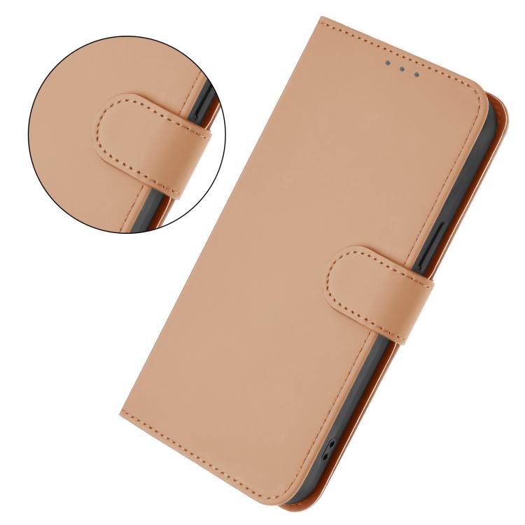 Funda de cuero con textura de piel y cordón para Infinix Smart 10 4G (color piel)
