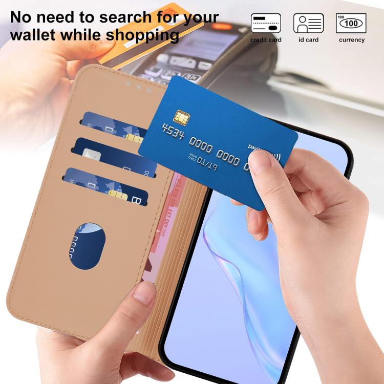 Funda de cuero con textura de piel y cordón para Infinix Smart 10 4G (color piel)