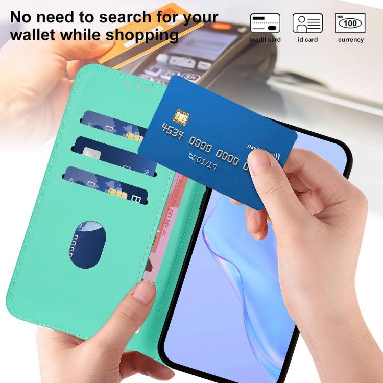 Funda de cuero con textura de piel y cordón para Infinix Smart 10 4G (verde)