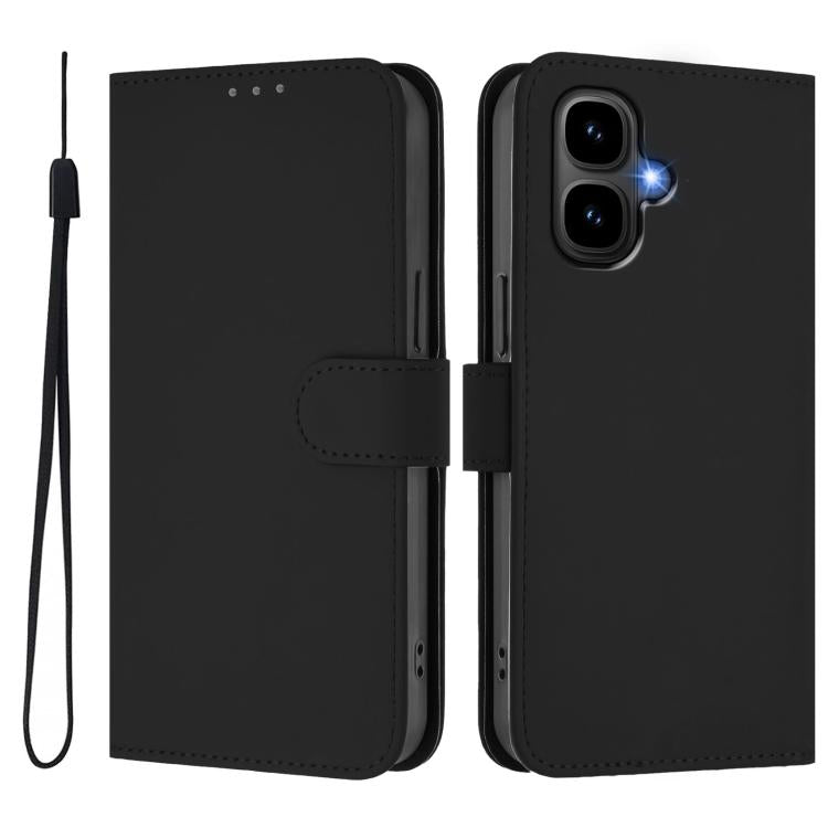 Funda de cuero con textura de piel y cordón para Infinix Smart 10 4G (negro)