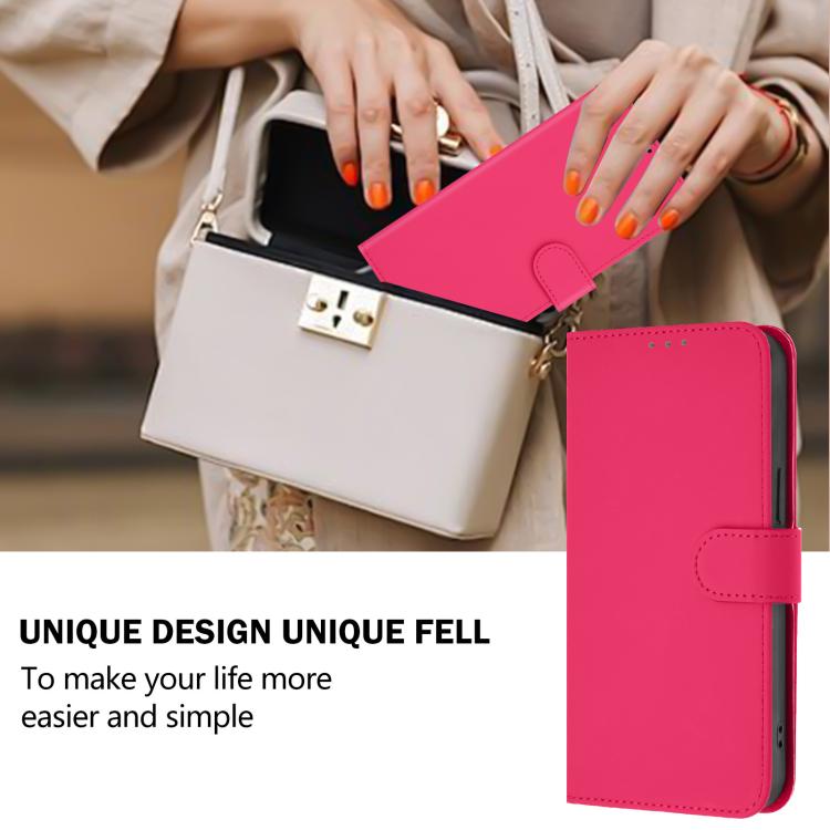 Funda de cuero con textura de piel y cordón para Infinix Smart 10 4G (rosa y rojo)