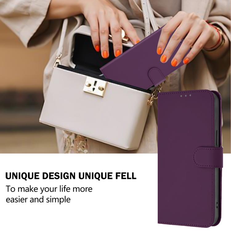 Funda de cuero con textura de piel y cordón para Infinix Smart 10 4G (violeta)