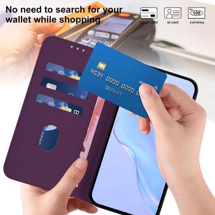 Funda de cuero con textura de piel y cordón para Infinix Smart 10 4G (violeta)
