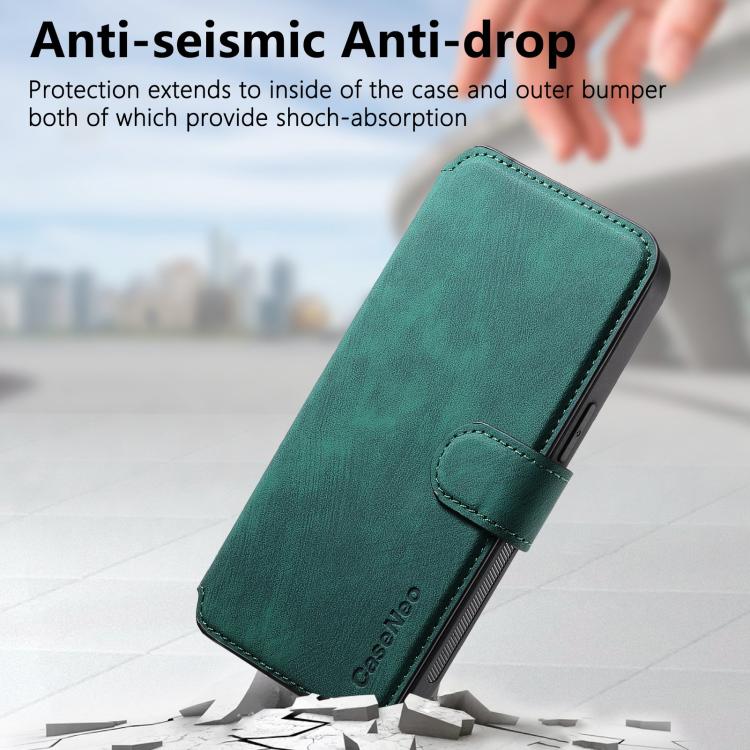 Funda para iPhone 16E Neo Magsafe Rfid Antirrobo de Cuero Retro (Verde)