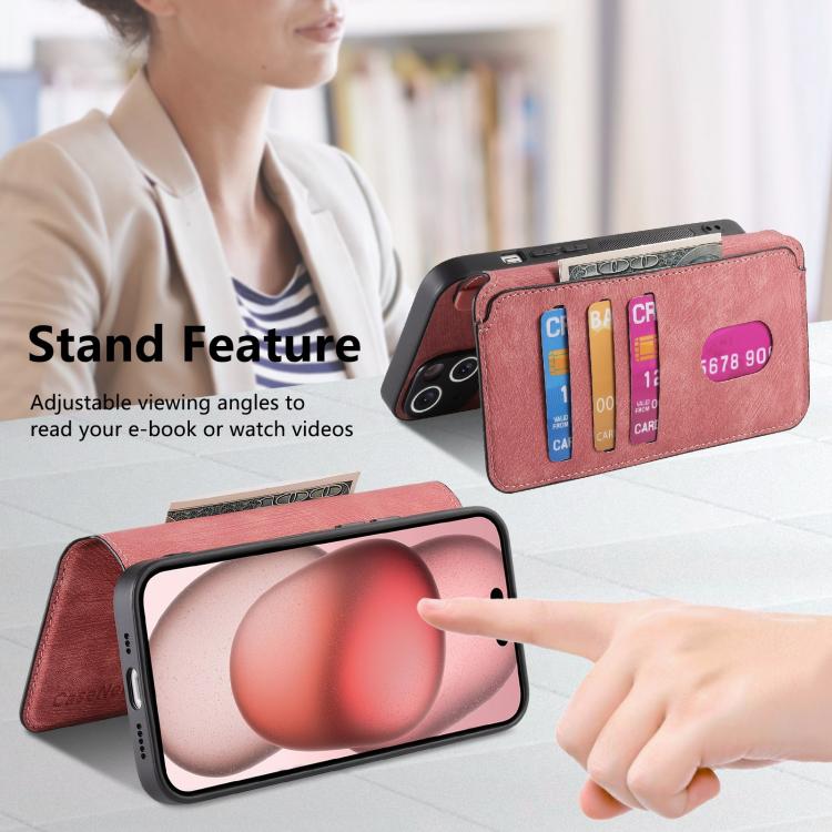 Funda de Cuero Retro Antirrobo con Rfid y Magsafe para iPhone 16E (Rosa)
