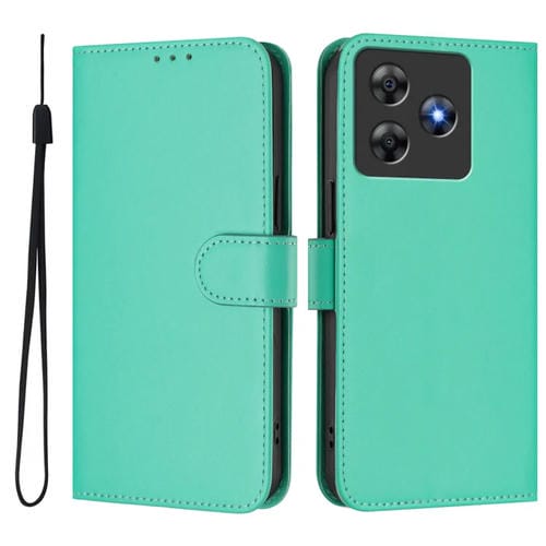 Funda de Piel Sintética con Cordón para Teléfono BlackView Wave 8C (Verde)