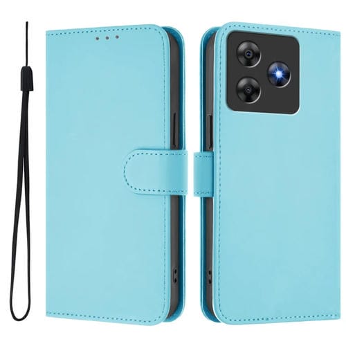 Funda de Cuero con Cordón para BlackView Wave 8C con Tacto de Piel (Azul Cielo)