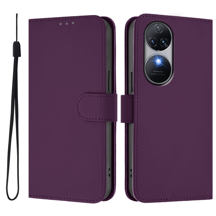 Funda de Piel Sintética con Cordón para Teléfono Oukitel C38 (Violeta)
