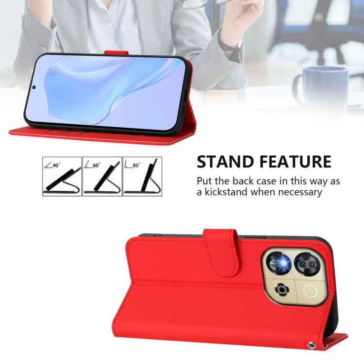 Funda de Piel Sintética con Cordón para Teléfono Oukitel C57S (Rojo)
