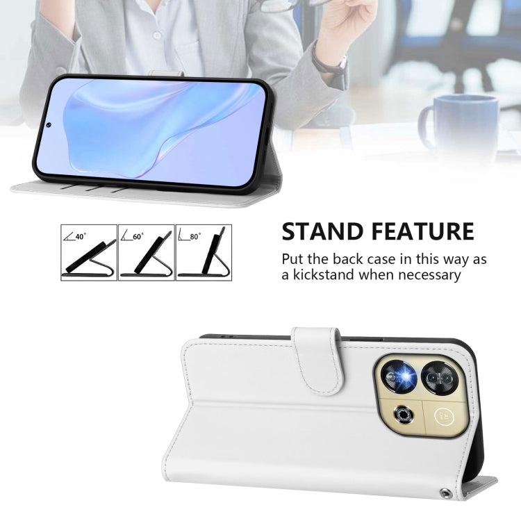 Funda de Piel Sintética con Cordón para Teléfono Oukitel C57S (Blanco)