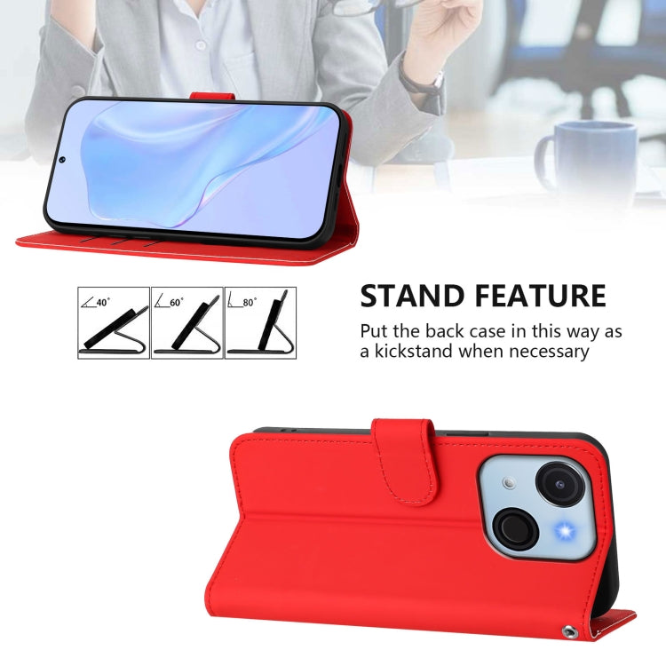Funda de Piel Sintética con Cordón para Teléfono Itel A50C (Rojo)