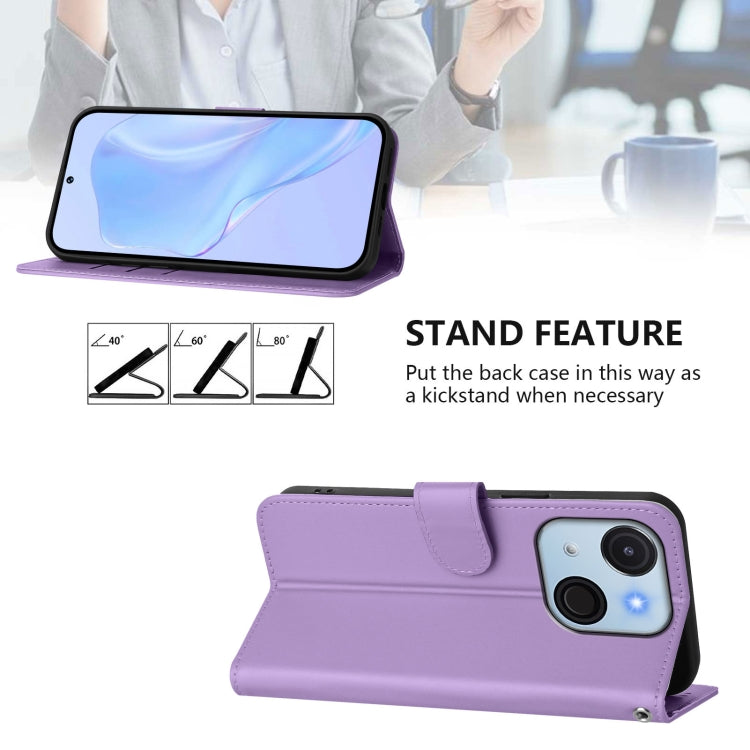 Funda Piel Sintética con Cordón para Teléfono Itel A50C (Morado Lavanda)