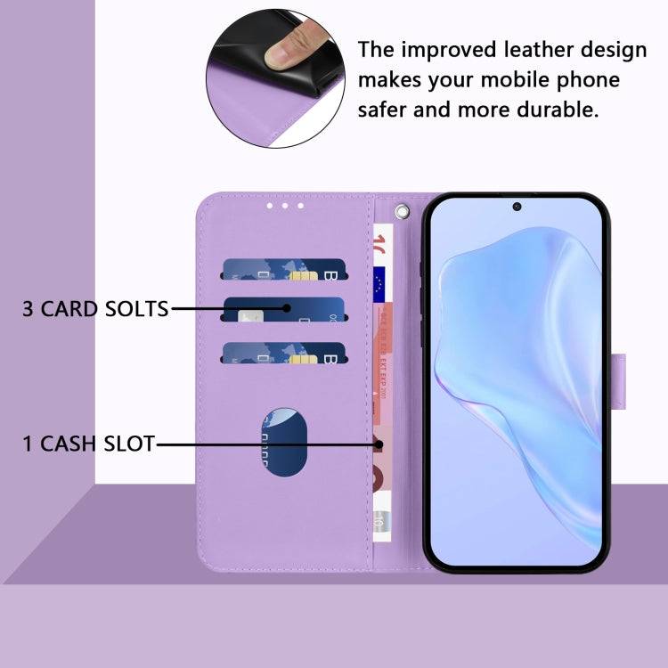 Funda Piel Sintética con Cordón para Teléfono Itel A50C (Morado Lavanda)