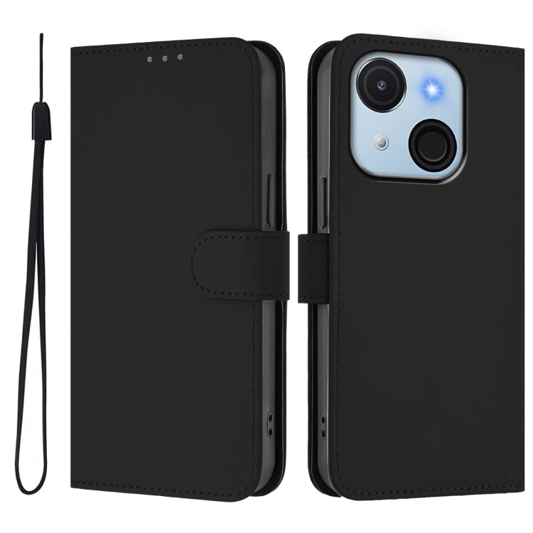 Funda de Piel Sintética con Cordón para Teléfono Itel A50C (Negro)