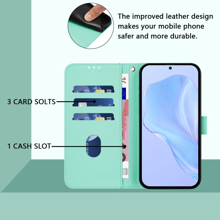 Funda de Piel Sintética con Cordón para Sony Xperia 1 V (2023) (Verde Menta)