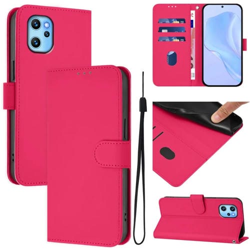 Funda de Piel Sintética con Cordón para Umidigi Power 7 Max con Tacto de Piel (Rosa Rojo)