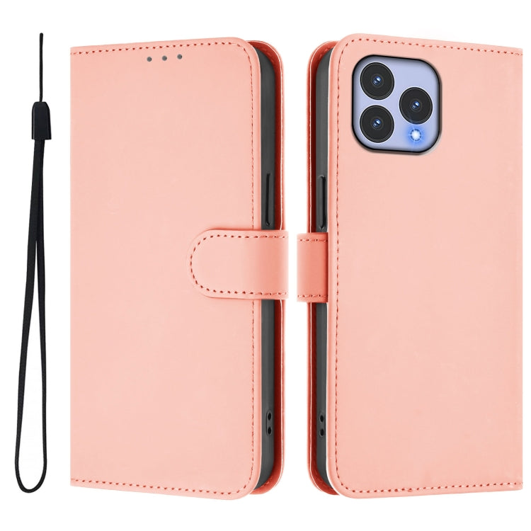 Funda piel sintética con cordón para teléfono Wiko T60 Cubot P80 (Rosa)
