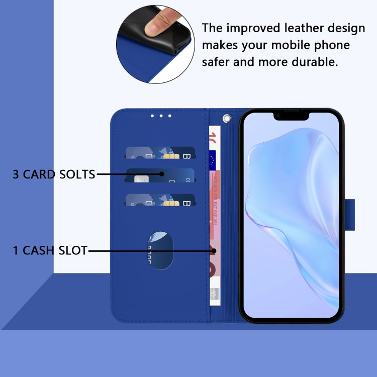 Funda para iPhone 16E con Cordón Piel Tacto Piel (Azul Oscuro)