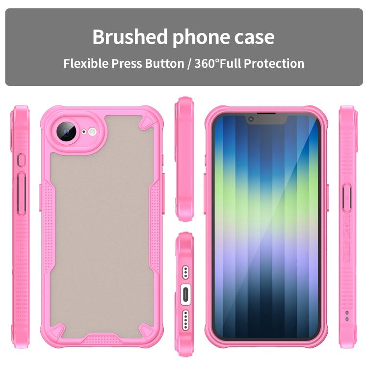 Funda híbrida TPU y PC iPhone 16E Protección Glaseada (Rosa)