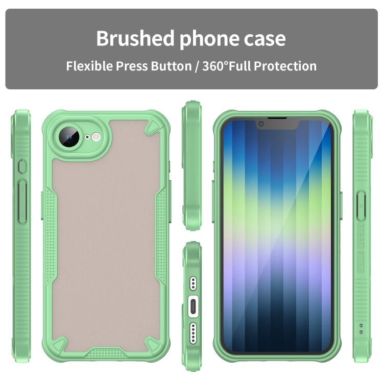 Funda híbrida TPU y PC iPhone 16E Protección Glaseada (Verde)