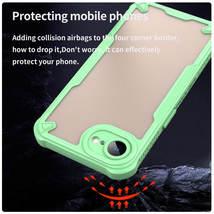 Funda híbrida TPU y PC iPhone 16E Protección Glaseada (Verde)