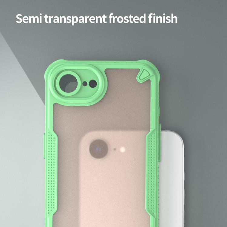 Funda híbrida TPU y PC iPhone 16E Protección Glaseada (Verde)