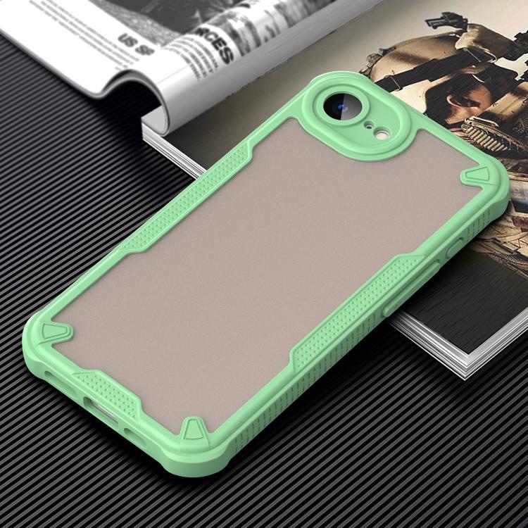 Funda híbrida TPU y PC iPhone 16E Protección Glaseada (Verde)