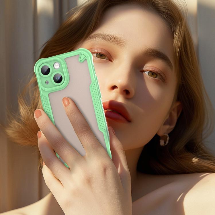 Funda Híbrida TPU y PC iPhone 13 Mini Protección Glaseada (Verde)