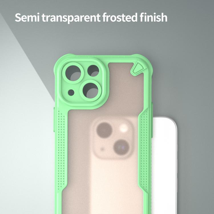 Funda Híbrida TPU y PC iPhone 13 Mini Protección Glaseada (Verde)