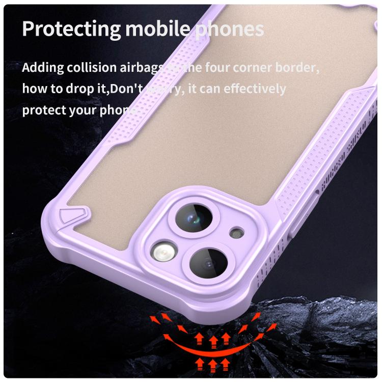 Funda híbrida TPU y PC iPhone 13 Mini Protección Glaseada (Morado)