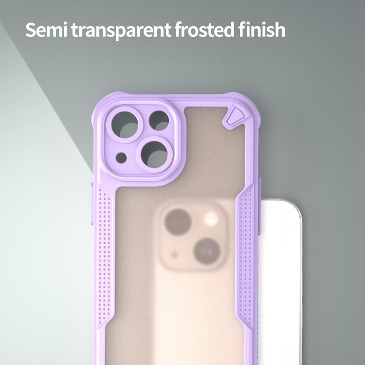 Funda híbrida TPU y PC iPhone 13 Mini Protección Glaseada (Morado)