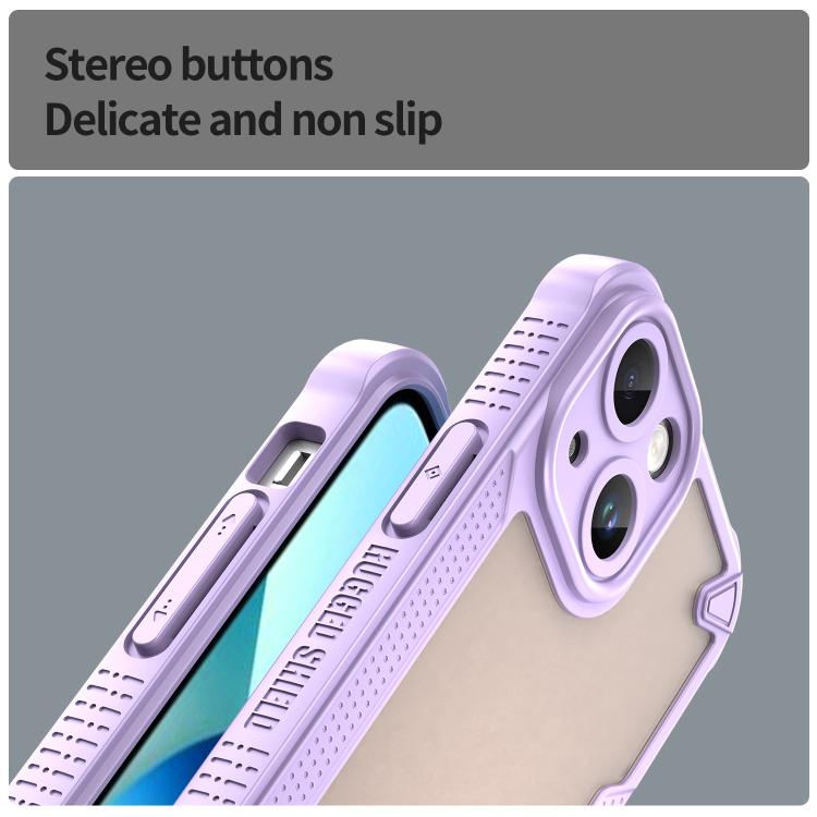 Funda híbrida TPU y PC iPhone 13 Mini Protección Glaseada (Morado)