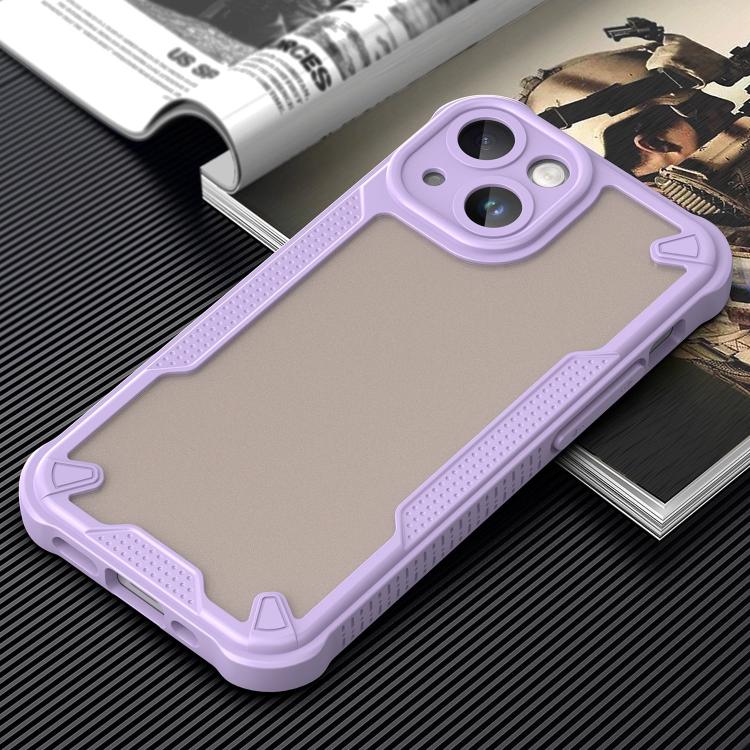 Funda híbrida TPU y PC iPhone 13 Mini Protección Glaseada (Morado)