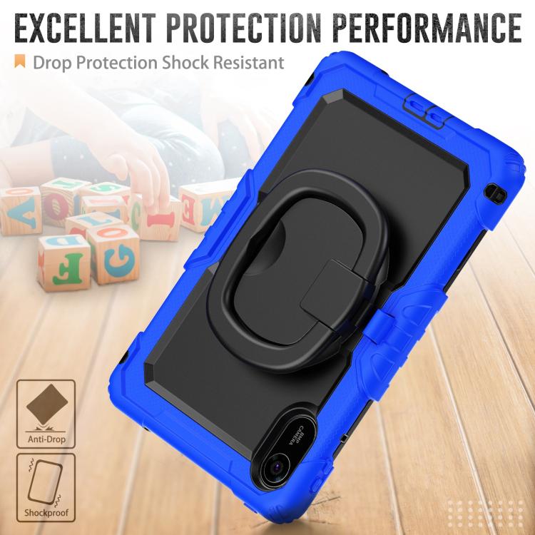 Funda híbrida de silicona tipo D para Xiaomi Redmi Pad 2, con asa y soporte (azul)