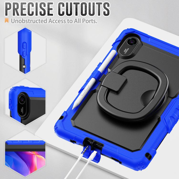 Funda híbrida de silicona tipo D para Xiaomi Redmi Pad 2, con asa y soporte (azul)