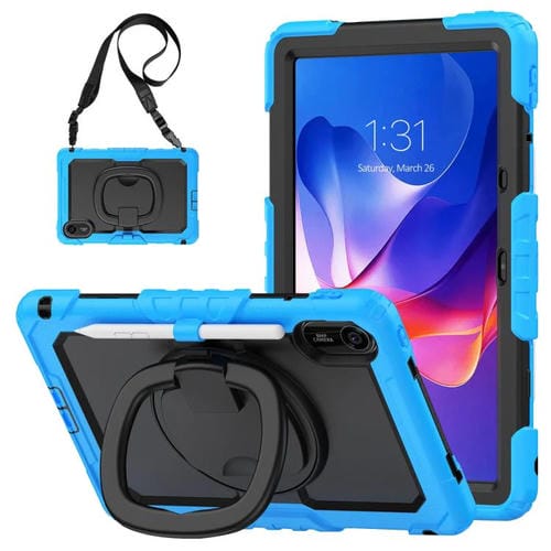 Funda híbrida de silicona tipo D para Xiaomi Redmi Pad 2, con asa y soporte (azul claro)