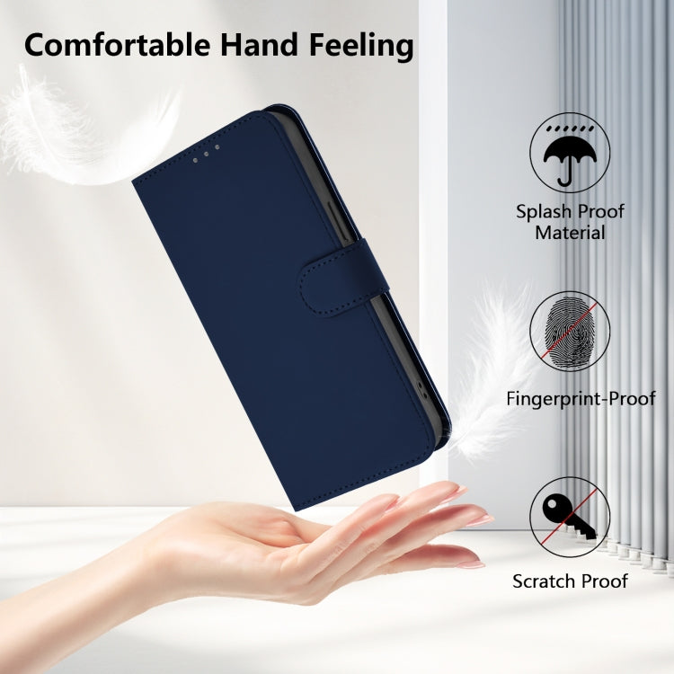Funda de Cuero con Cordón para Huawei Enjoy 50 4G Nova Y70 Plus Textura Piel (Azul Marino)