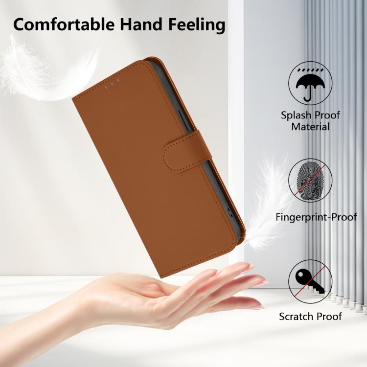 Funda de Cuero con Cordón para Huawei Nova 13 y Nova 12 con Tacto de Piel (Marrón)