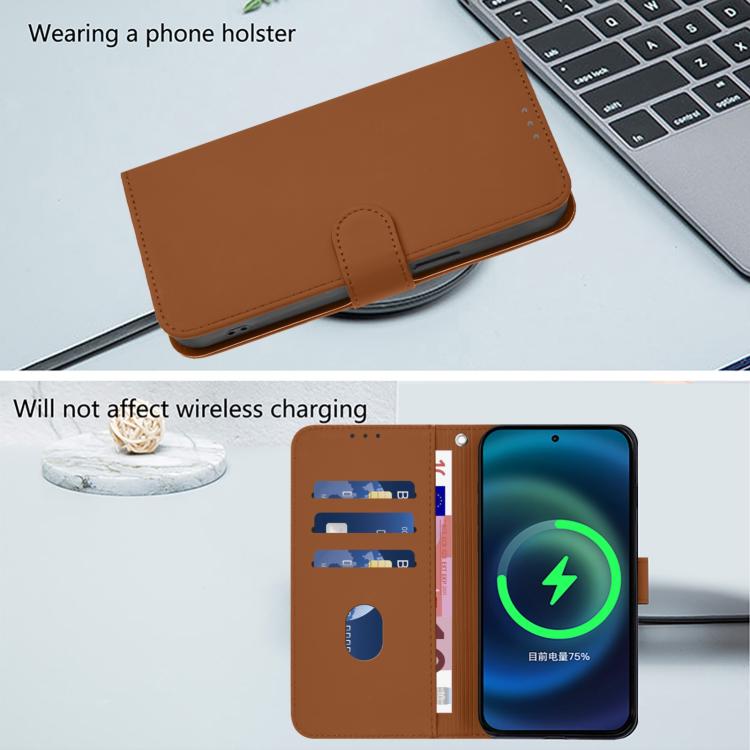 Funda de Cuero con Cordón para Huawei Nova 13 y Nova 12 con Tacto de Piel (Marrón)