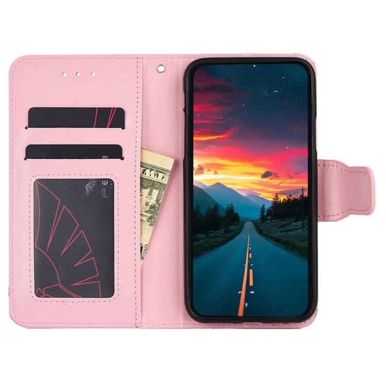 Funda de cuero con textura de cristal para Samsung Galaxy F06 5G (rosa)