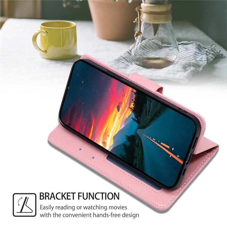 Funda de cuero con textura de cristal para Samsung Galaxy F06 5G (rosa)