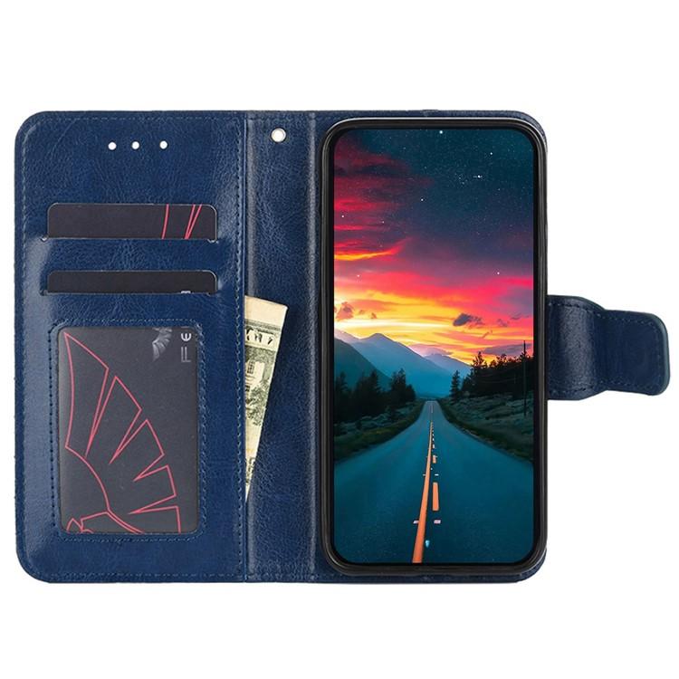 Funda de cuero con textura de cristal para Samsung Galaxy F06 5G (azul rey)