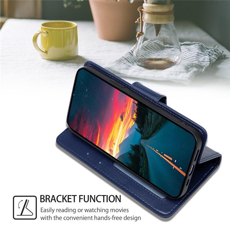 Funda de cuero con textura de cristal para Samsung Galaxy F06 5G (azul rey)