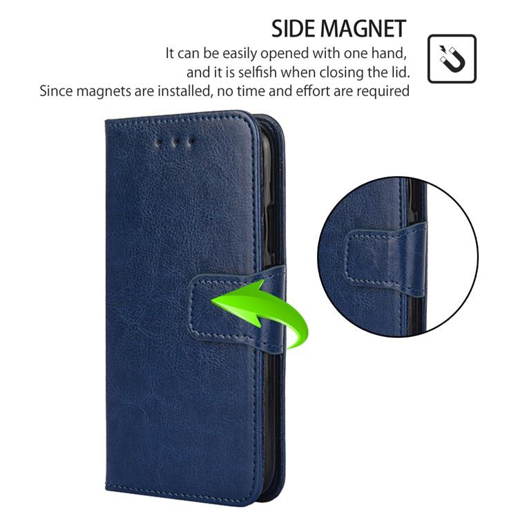 Funda de cuero con textura de cristal para Samsung Galaxy F06 5G (azul rey)