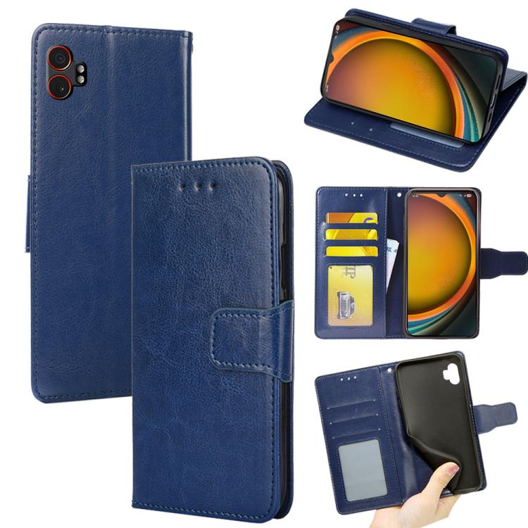 Funda de cuero con textura de cristal para Samsung Galaxy Xcover 7 Pro 5G (azul rey)